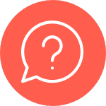 An icon of a speech bubble with a question mark inside it.