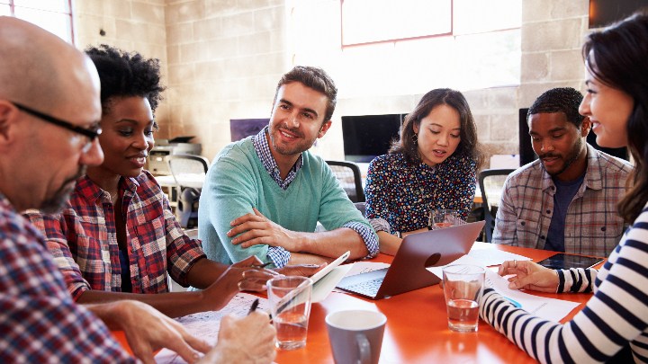 A group of people in a discussion.